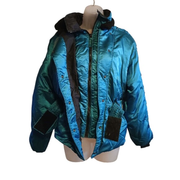 Polaris Teal Jacket Womens M Snowmobile Thermoloft Insulated Union Made VINTAGE - Picture 2 of 8